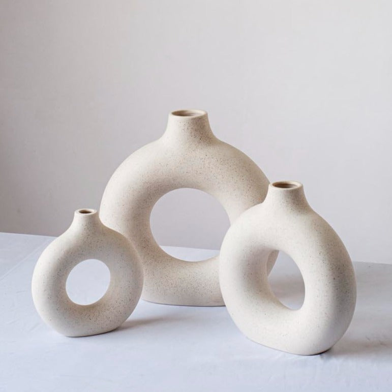 Circular Hollow Ceramic Vase