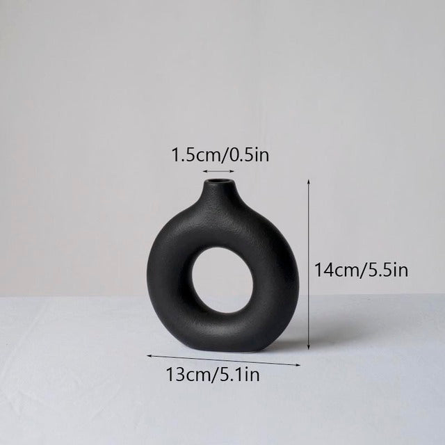 Circular Hollow Ceramic Vase