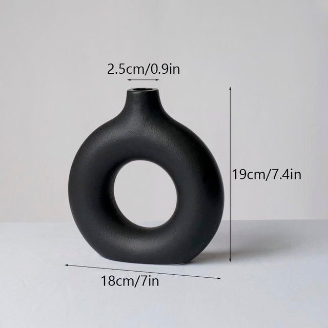 Circular Hollow Ceramic Vase