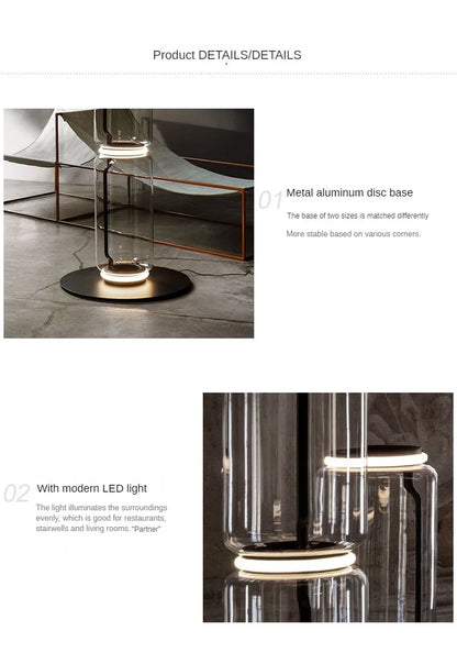 ArtisanAura Glass Vertical Floor Lamp