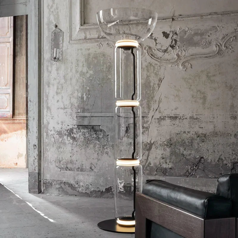 ArtisanAura Glass Vertical Floor Lamp